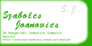 szabolcs joanovics business card